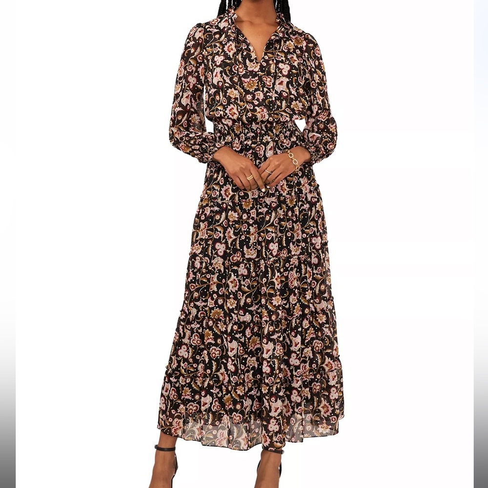 NWT Women’s Floral Print Tiered Maxi Dress